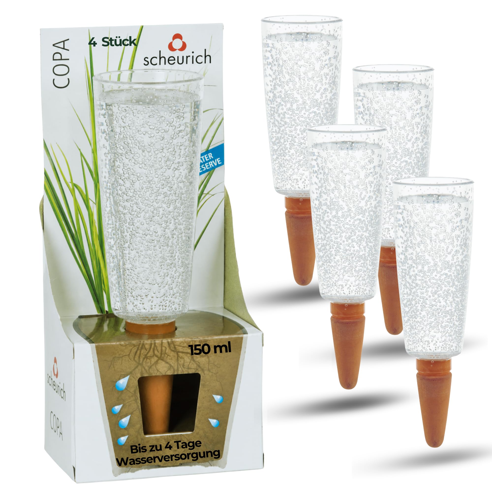 Scheurich Copa M Distributeur d'eau, distributeur d'eau, boule d'irrigation, vert transparent (4, transparent)