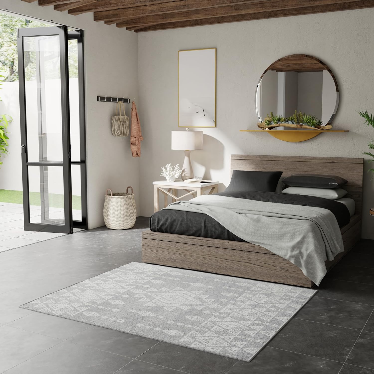 Rugs America Gabriel GL50B Platinum Nova Vintage Transitional Gray Distressed Non-Shedding Living Room Bedroom Dining Home Office 2x4 Area Rug 2'6"x4'