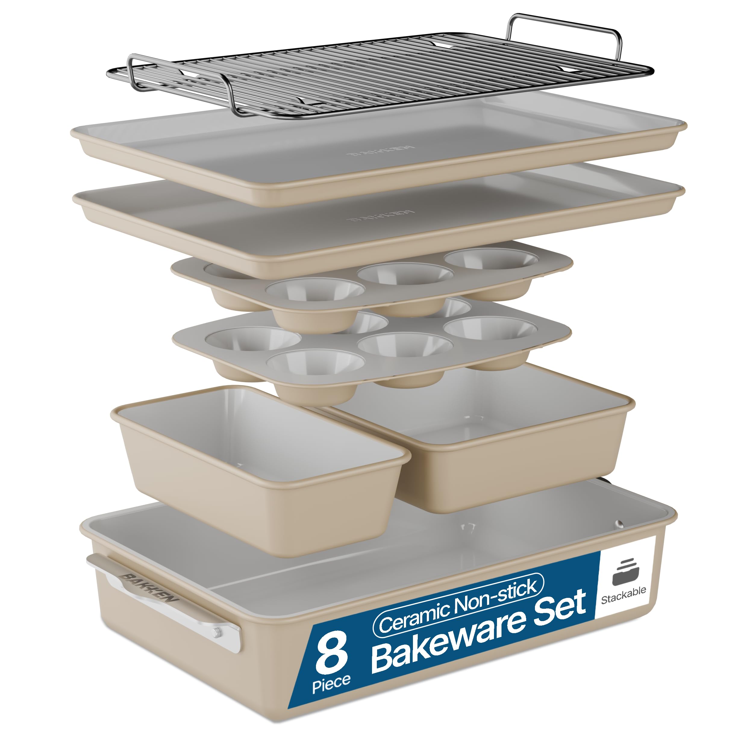 Bakken 8-Piece Stackable Bakeware Set