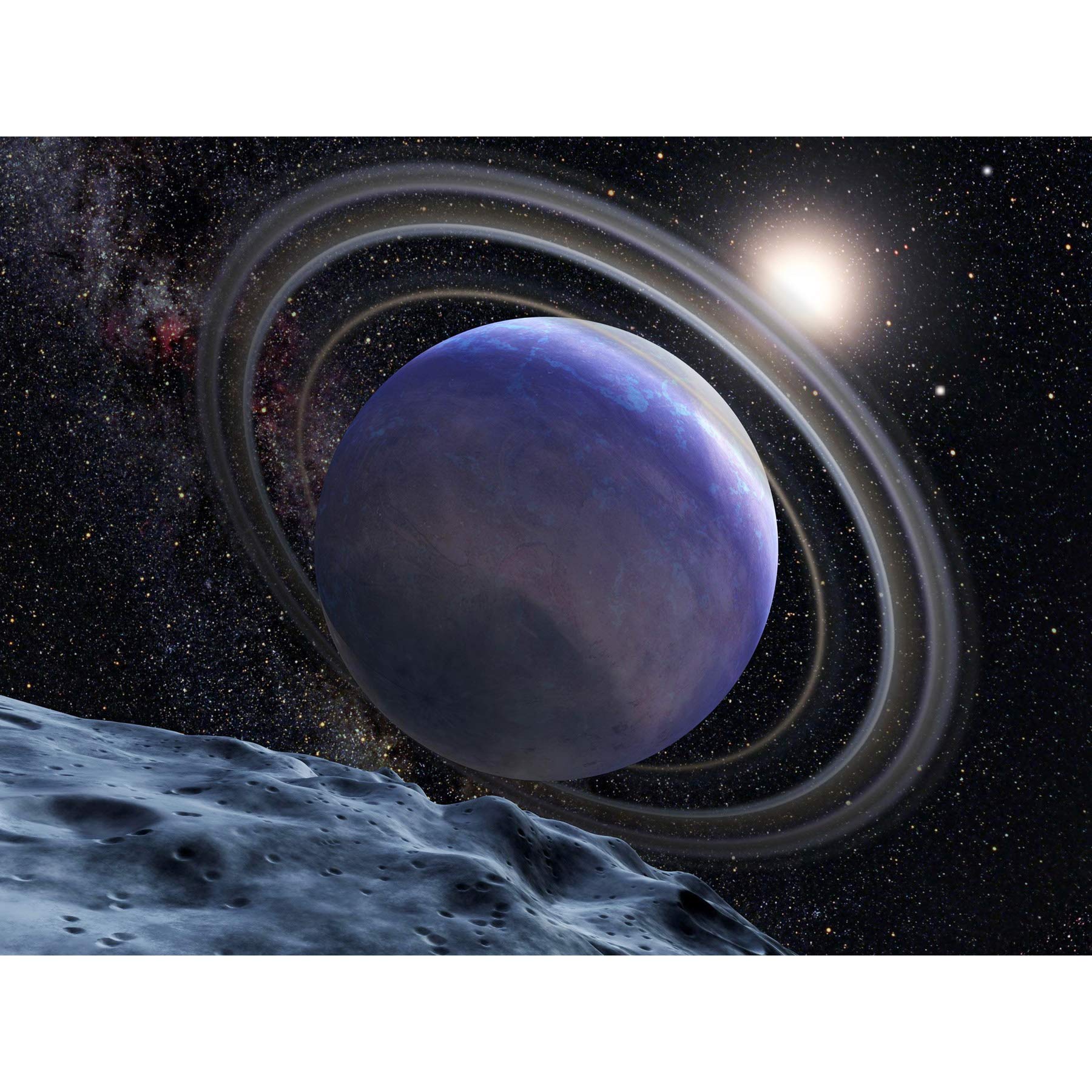 Space NASA ESA Giant Planet HR8799b Rings Illustration Premium Wall Art Canvas Print 18X24 Inch