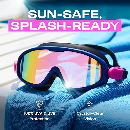 Miniatura 7 de Clear'r SPLASH Jr Swim Mask - Anti-Fog Kids Swim Goggles UV Protection, Swimming Mask, Kids Goggles for Swimming 8-12