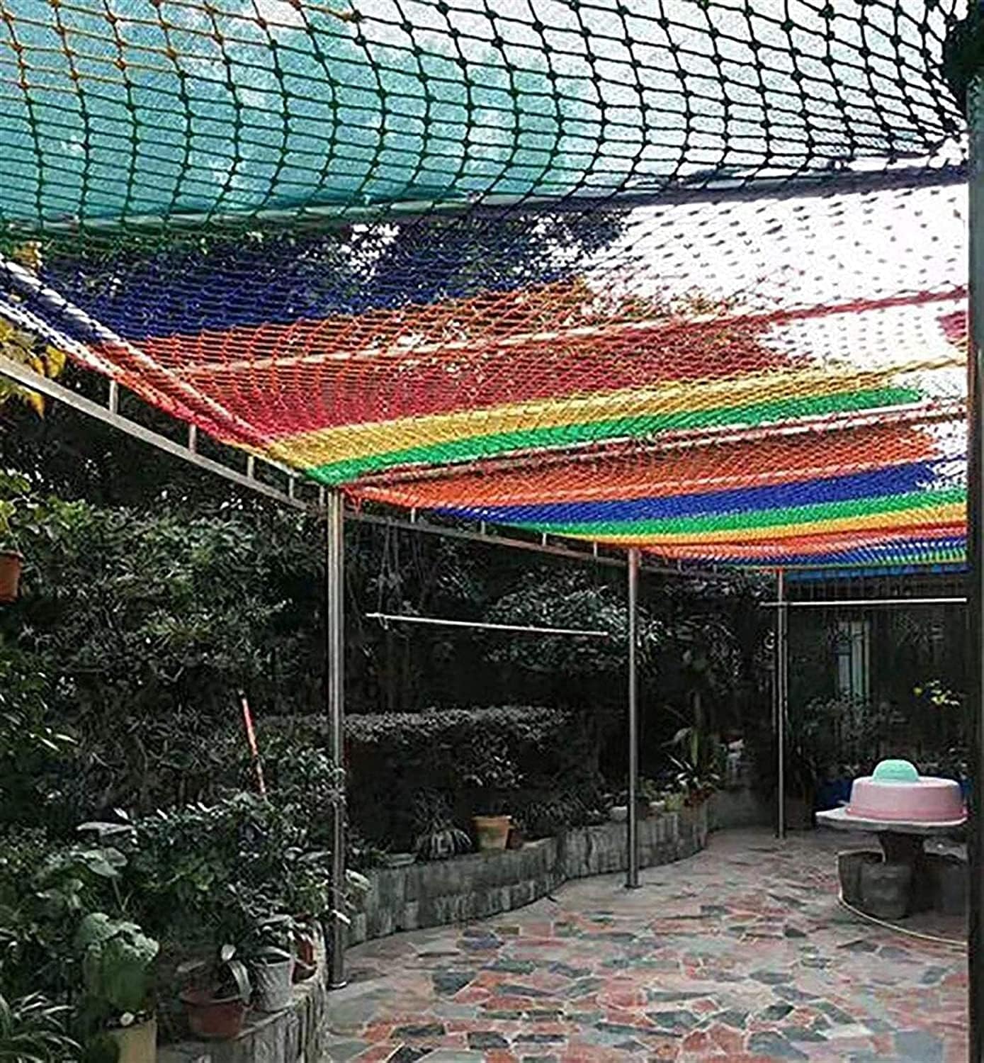 Protective Net Child Stair Safety Net Color Nylon Cargo Net, Balcony Pet Fall Protection Garden Decoration Photo Wall, Rope Net for Kids Playground Rope Netting (Size : 1x7m(3x22ft