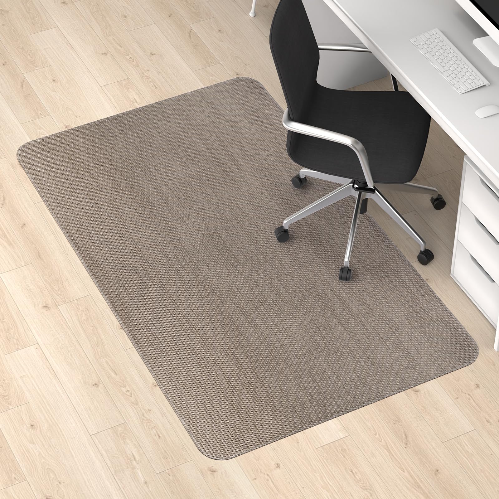 Blvornl Office Chair Mat for Hardwood Floor, 50" x 63" Desk Chair Mat for Hard Wood and Tile Floor, Large Anti-Slip Hard Floor Protector Rolling Chair Mat, PVC Mat Desk Rug for Office Home, Dark Brown — image 1