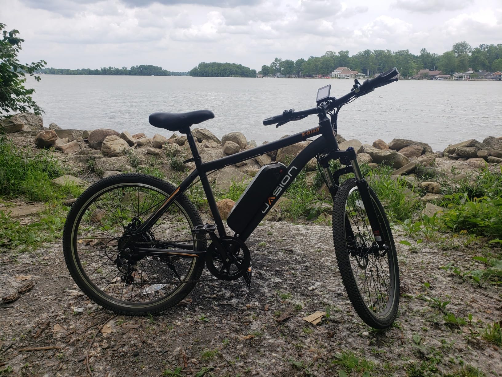 Jasion EB5 Electric Bike for Adults with Peak 500W Brushless Motor, 40Miles 20MPH Commuting Electric Mountain Bike with 360Wh Removable Battery, 7-Speed, 26" Tires and Front Fork Suspension photo review