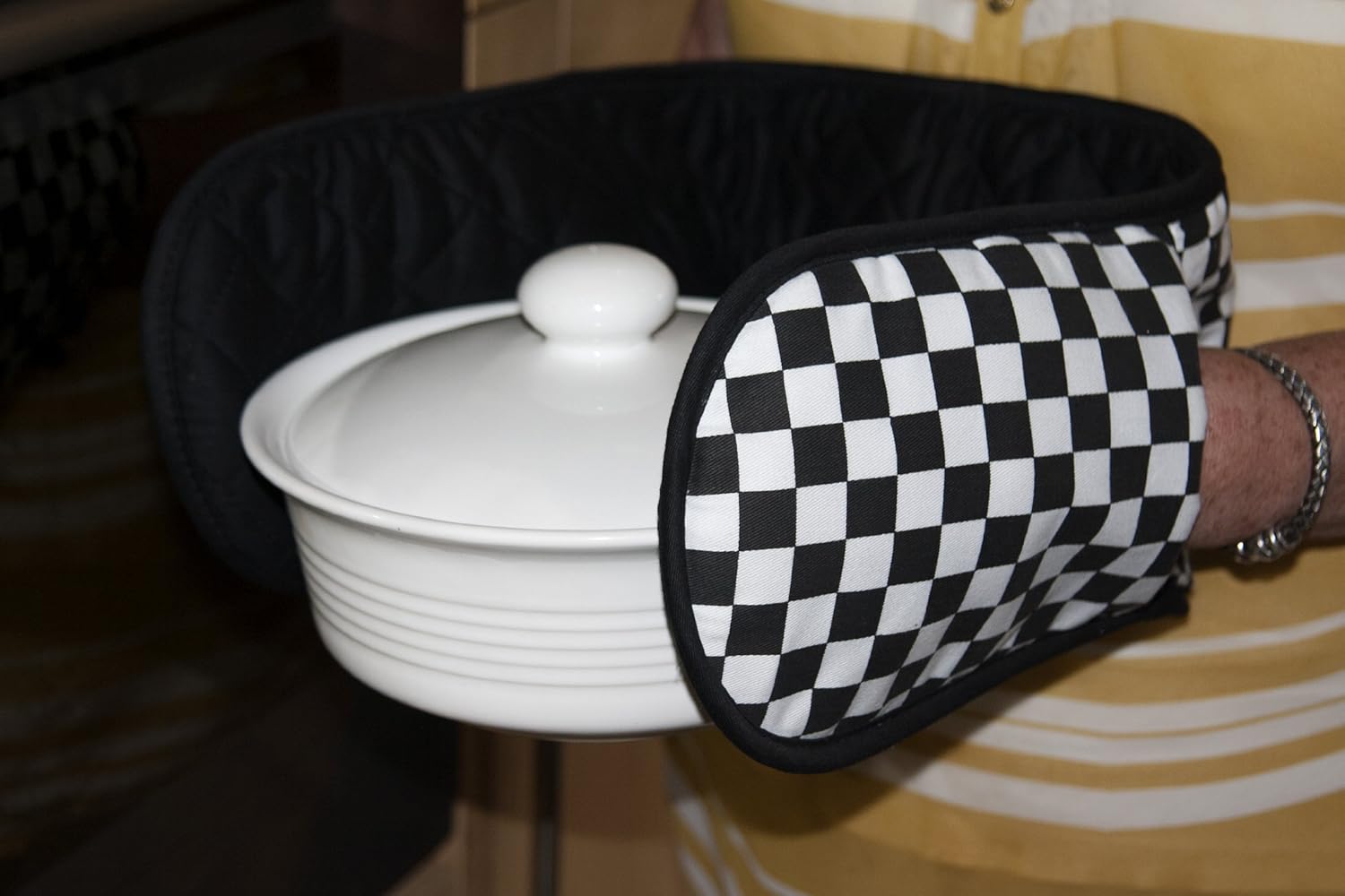 Premier Housewares Check Mate 100 Percent Cotton Double Oven Glove