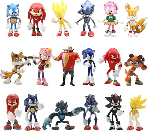 SonicThe Hedgehog Toys - Figuras de acción pequeñas de Sonic The Eedgehog de 24 pulgadas juguete sónico adornos para pasteles regalos perfectos para
