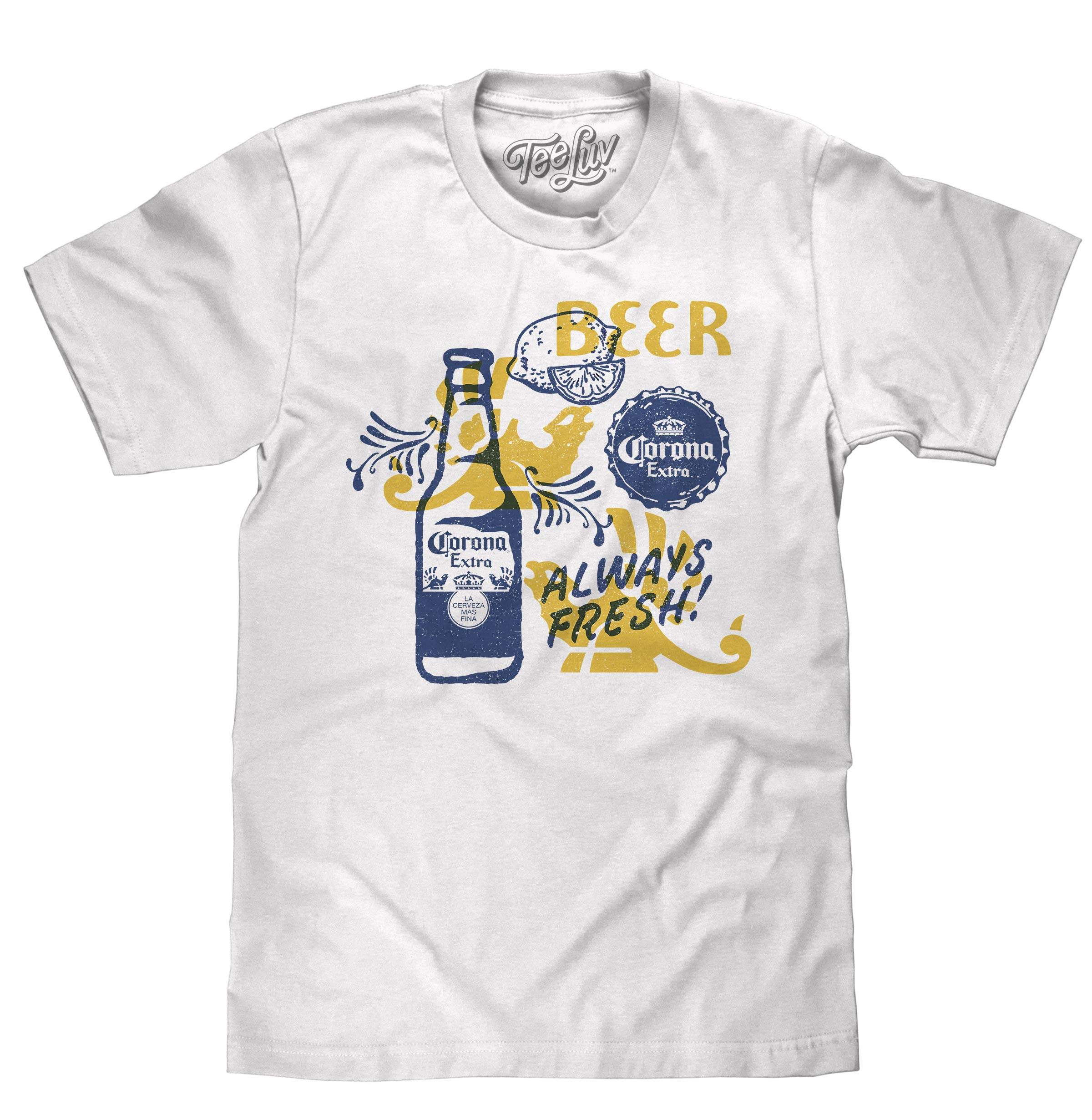 Amazon.com: Tee Luv Men's Corona Extra Beer Shirt - Always Fresh