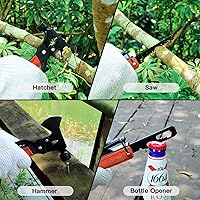 Vista 5 de herramienta multifuncional de 18 en 1 para acampar, hacha y hachuela, regalo para hombres y mujeres - martillo, sierra, destornilladores, alicates