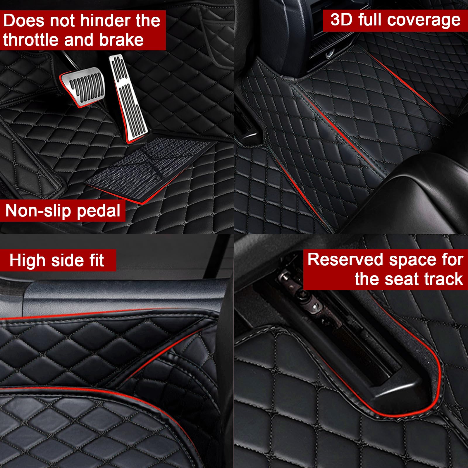 Alfombrillas 3D Todo Tiempo Para Honda Accord 2003-2008 - 4 Piezas, TPE, Impermeables, Antideslizantes, Fabricadas En Turquía