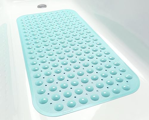 Miniatura 76 de Tapete grande antideslizante para bañera y ducha de 31 x 16 pulgadas (solo bañeras suaves/sin textura), seguro, limpio, lavable a máquina, agarre y