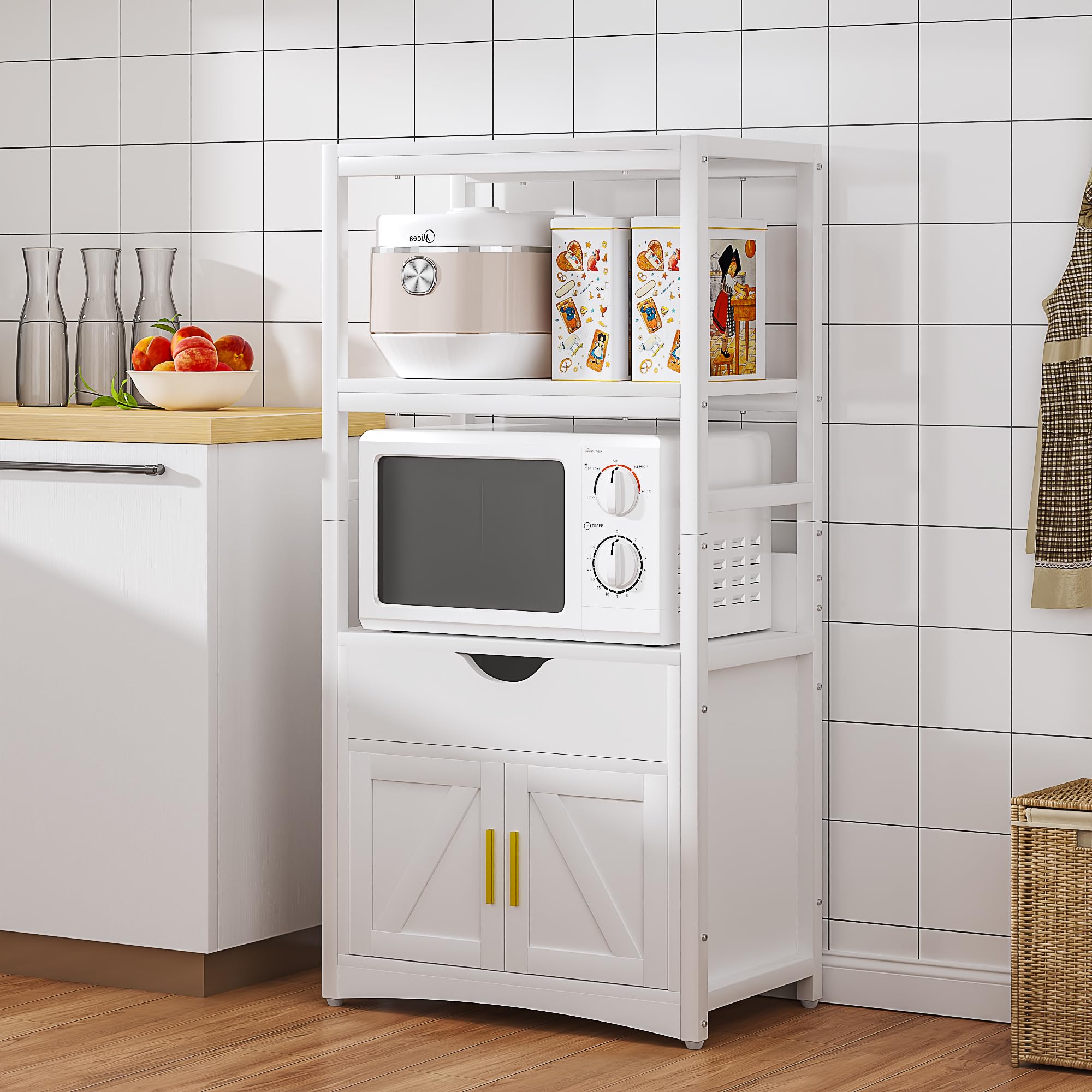 Amazon.com: VECELO 2-Tier Microwave Stand with Power Outlet & USB 
