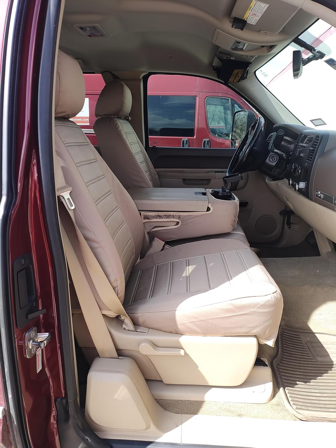 Durafit Seat Covers C1127-X3/Q3 - Chevy Truck/Pickup Silverado, Avalanche and GMC Sierra LT 40/20/40 Custom Seat Covers Made in Tan Automotive Twill Seat Covers.