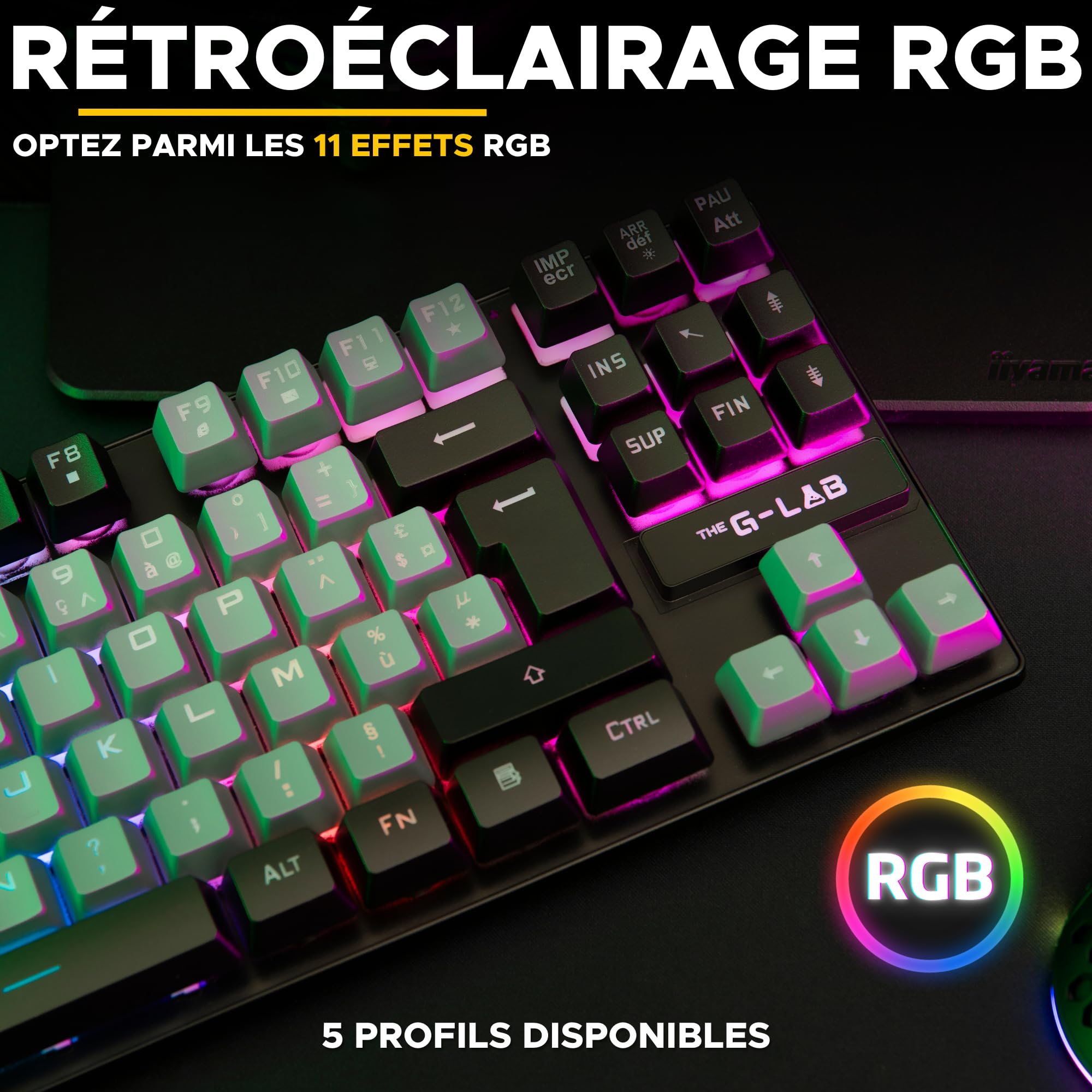 The G-Lab Keyz Caesium TKL - Clavier Gamer Mécanique 87 Touches AZERTY FR
