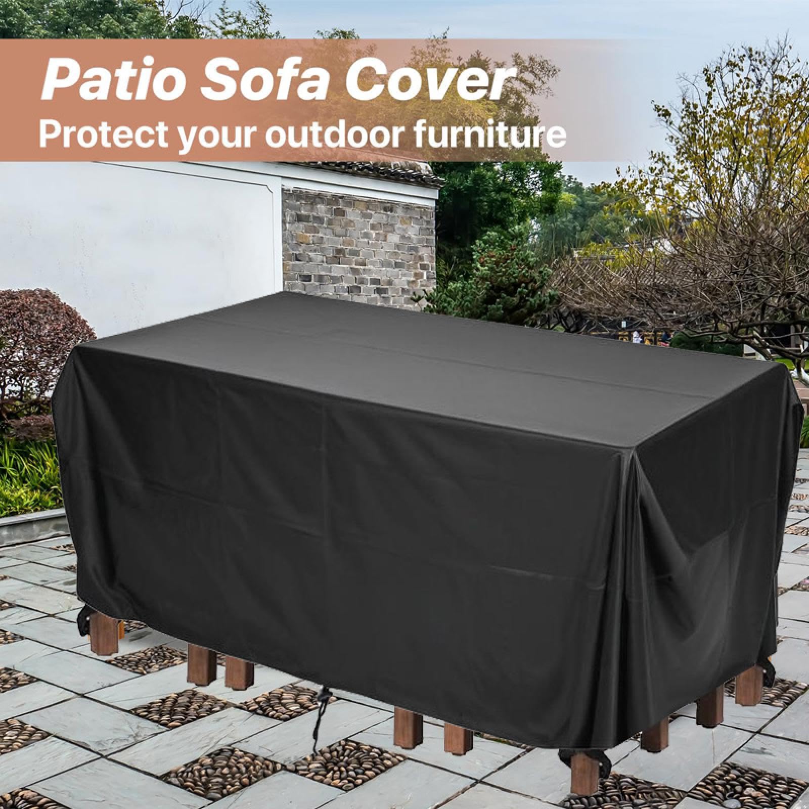 Funda Muebles Jardin Impermeable 370 Largo x 55 Ancho x 95 Alto/cm Anti-UV Fundas Sofa Exterior Impermeable,Protector Mesa Exterior,420D Oxford Fundas Impermeable para Muebles De Jardin