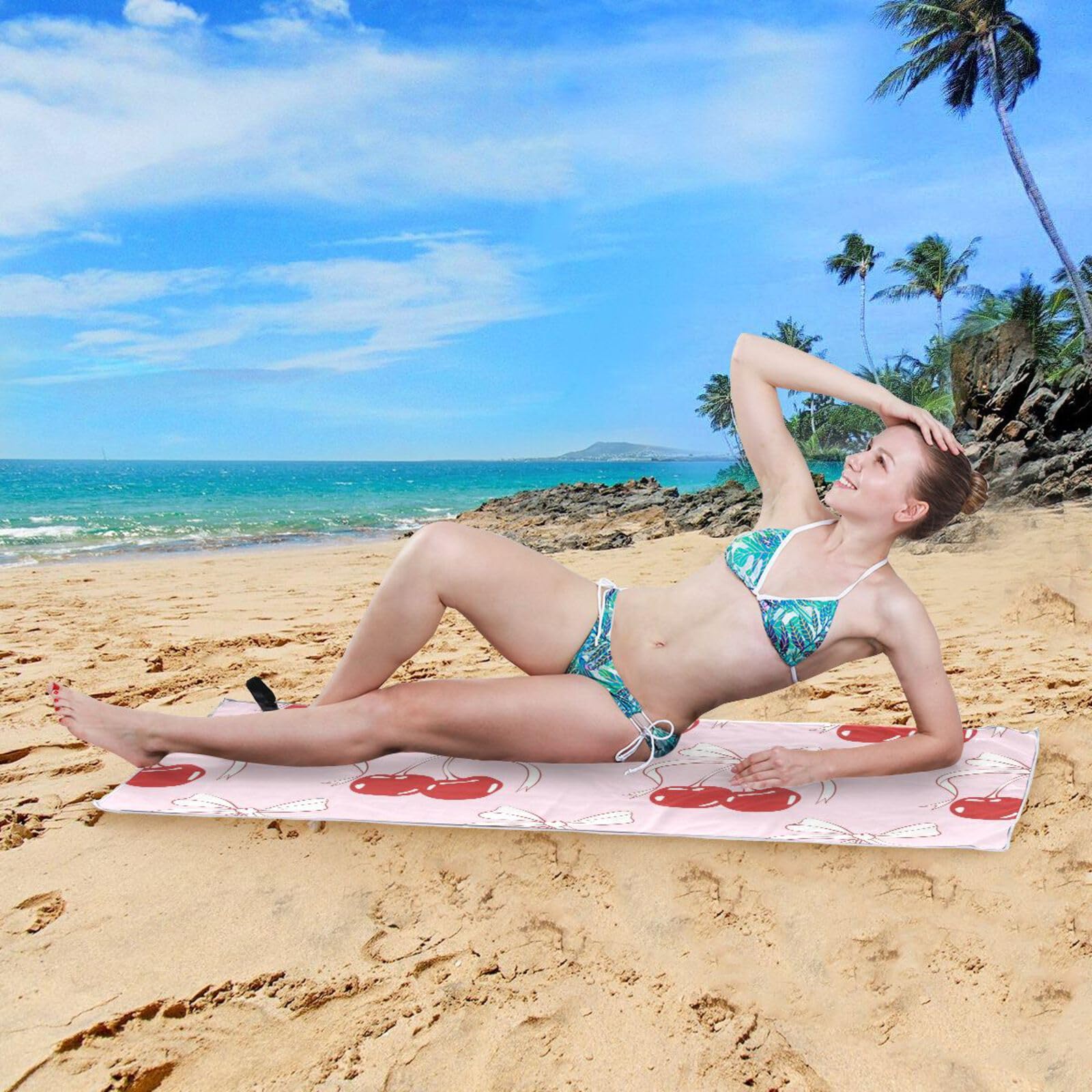 Amazon.com: OTVEE Cherry Bow Tie Ribbon Beach Towel Thin Quick