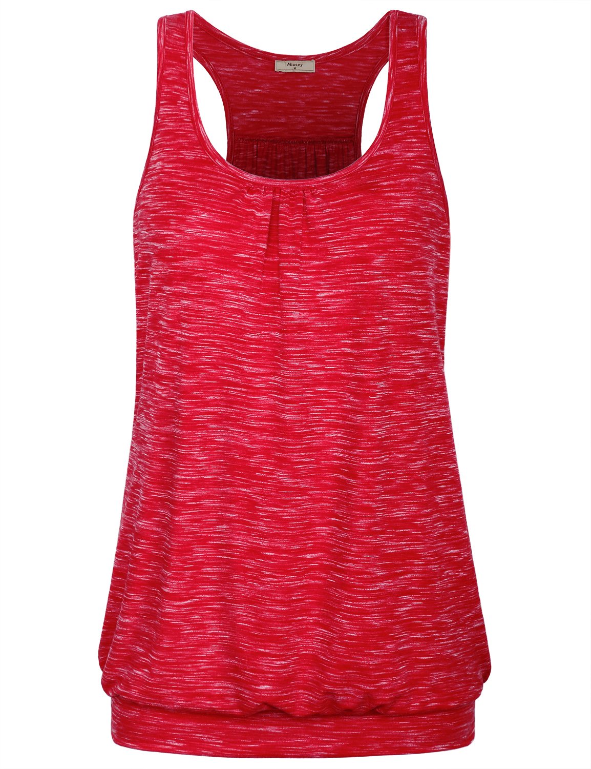 Miusey Womens Sleeveless Round Neck Loose Fit Racerback Yoga Tank Top