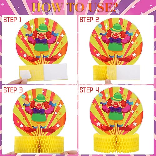 Miniatura 3 de Skylety 9 piezas de centros de mesa de animales de carnaval de circo, suministros de fiesta, decoración de mesa 3D para baby shower, fiesta temática