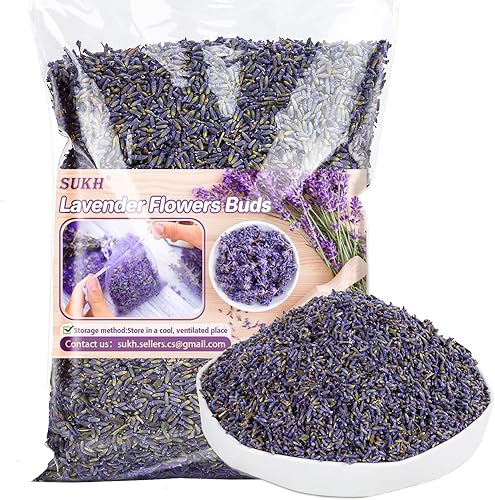 Sukh - Bolsas de lavanda seca de lavanda de 9.5 onzas para cajones y armarios, bolsas de bolsitas de flores de lavanda, aromas frescos, bolsas de