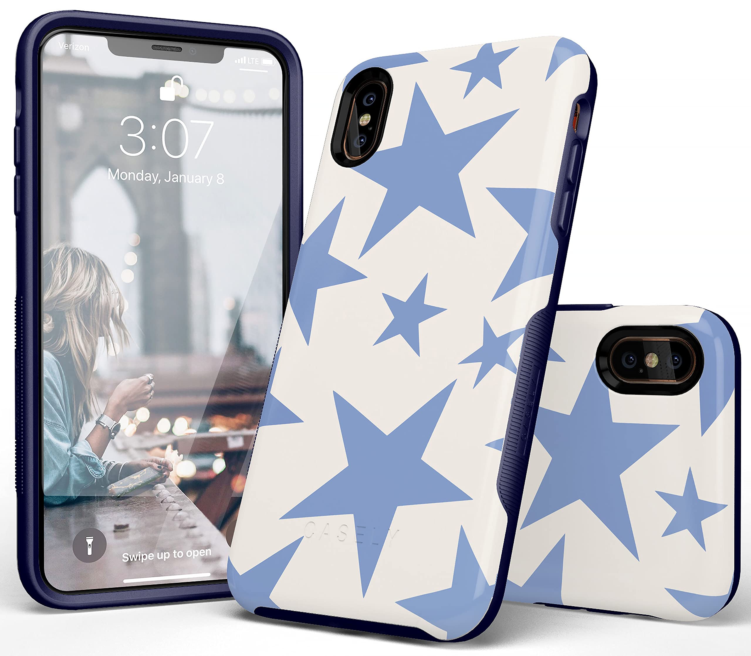 Amazon.com: Casely iPhone X/XS Case | Stars Align | Blue & White