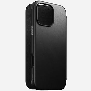 NOMAD Modern Leather Folio | iPhone 16 Pro Max | Black: Flip