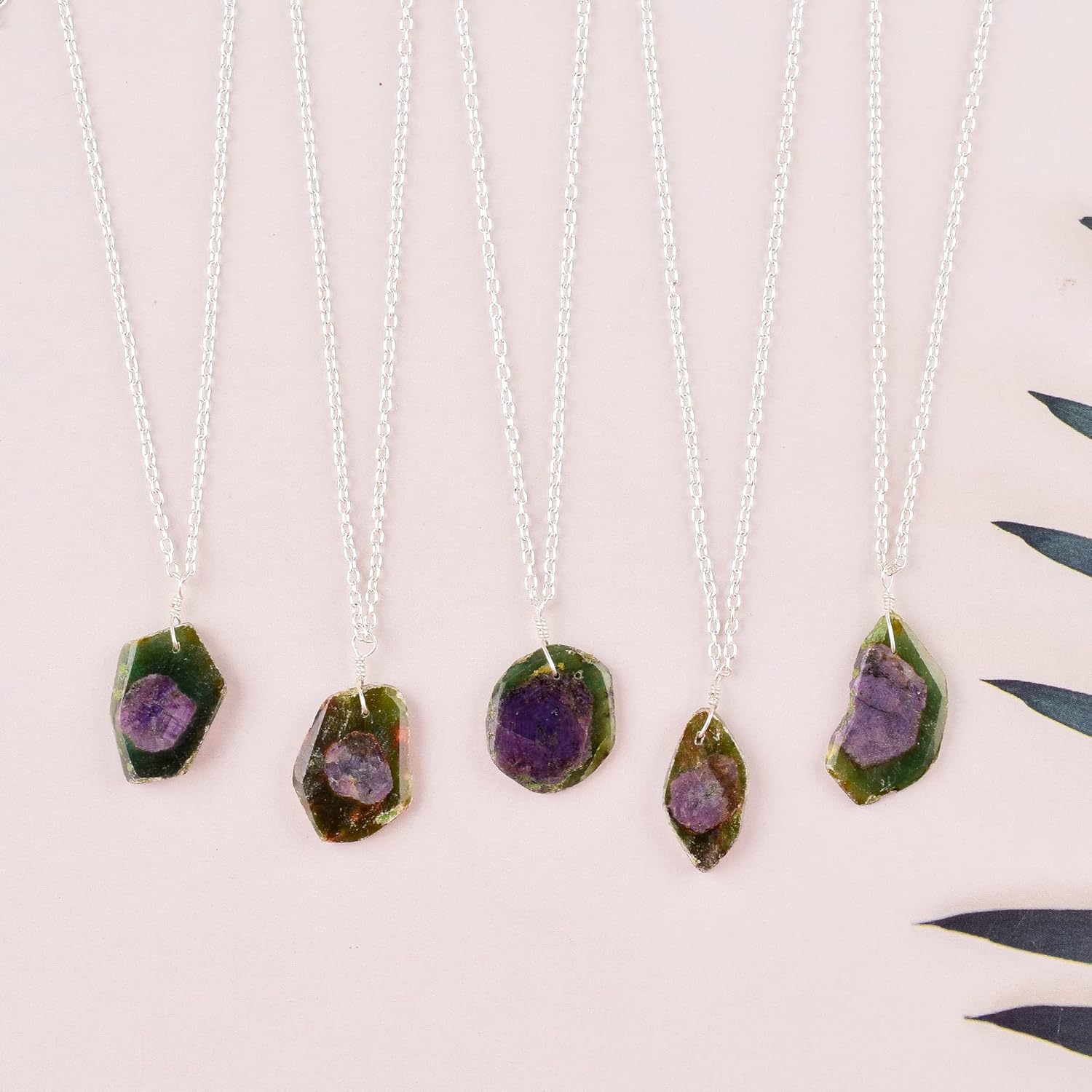 Natural Raw Ruby Zoisite Necklace Pendant, Rough Gemstone, Energy Healing Crystals, Jewelry for Women, Gemstone Jewelry 18 inch AAA+ Quality (ruby zoisite) - Image 7