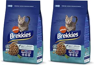 Brekkies Pienso para Gatos con Salmon, Atun y Verduras 3,5kg (Paquete de 2)