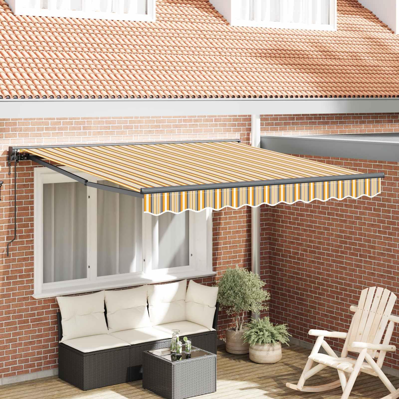 Store rétractable pour ombrager une terrasse exposée plein sud avec commande à distance