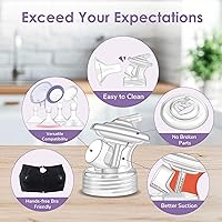 Vista 6 de Maymom Piezas de bomba compatibles con extractor de leche Lansinoh, brida, conector de boca ancha, válvula, tubo y protector de reflujo, no piezas
