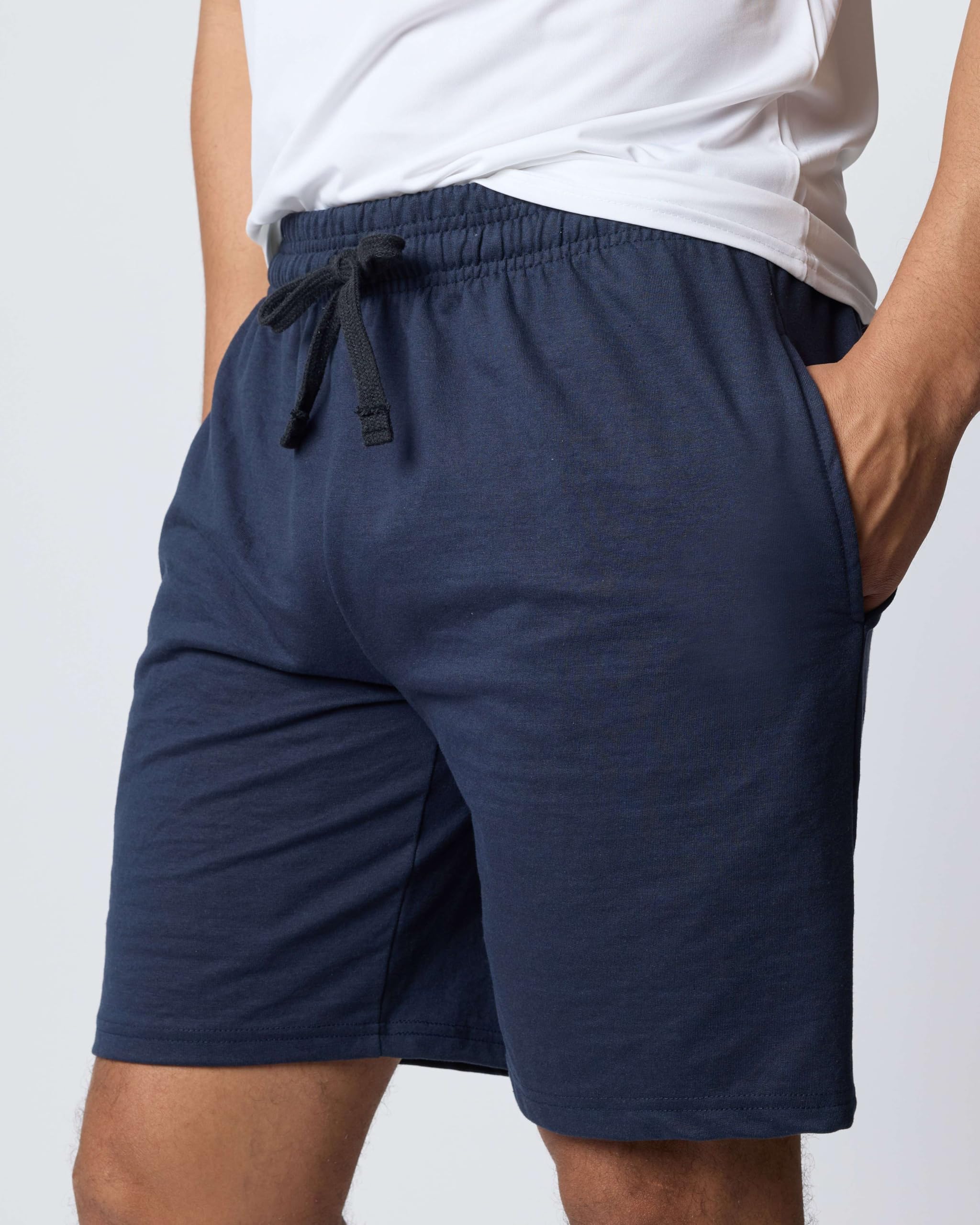 Real Essentials 3er-Pack: Herren-Sweatshorts aus Baumwolle, 22,9 cm, French Terry, lässige Lounge-Shorts mit Taschen (erhältlich in Big & Tall)