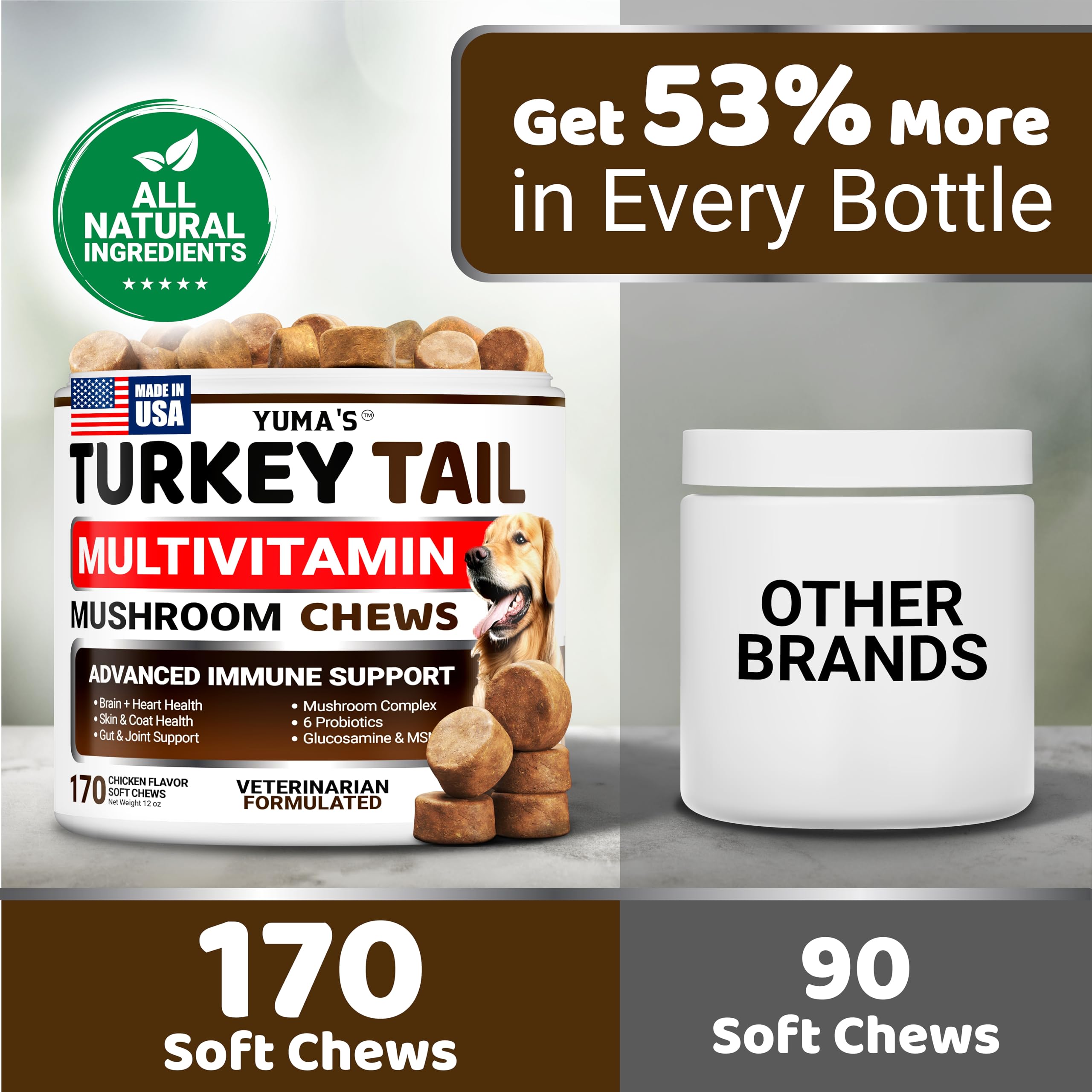 Turkey Tail Mushroom for Dogs - 170 Count - Mushroom Chews for Dogs — Amazon image 5