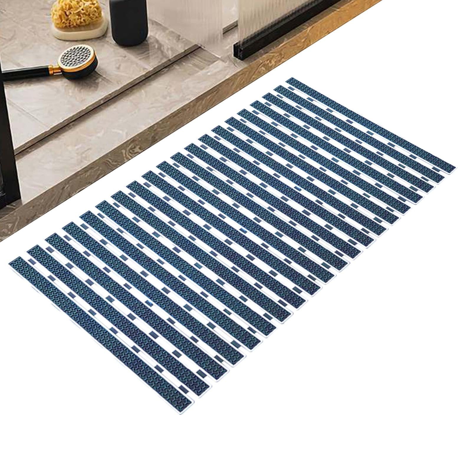 Tapis de salle de bain rayé | Tapis de sol antidérapant | Excellent tapis | de drainage avec ventouse, tapis en caoutchouc à rayures en forme de Y pour baignoire et salle de bain