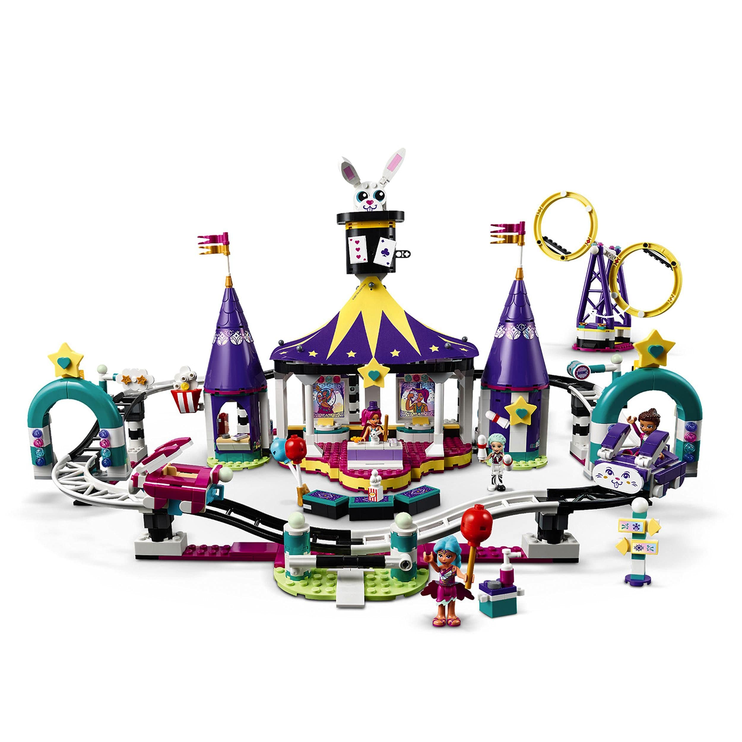 LEGO 41685 Friends Magische Jahrmarktachterbahn, Freizeit und Vergnügunspark mit Zaubertricks für Kinder, Spielzeug, Geschenk für Weihnachten ab 8 Jahren