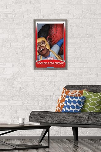 Miniatura 2 de Trends International Marvel Moon Girl & Devil Dinosaur - Póster de pared legado, 22.4 pulgadas de largo x 14.7 pulgadas, versión enmarcada en madera