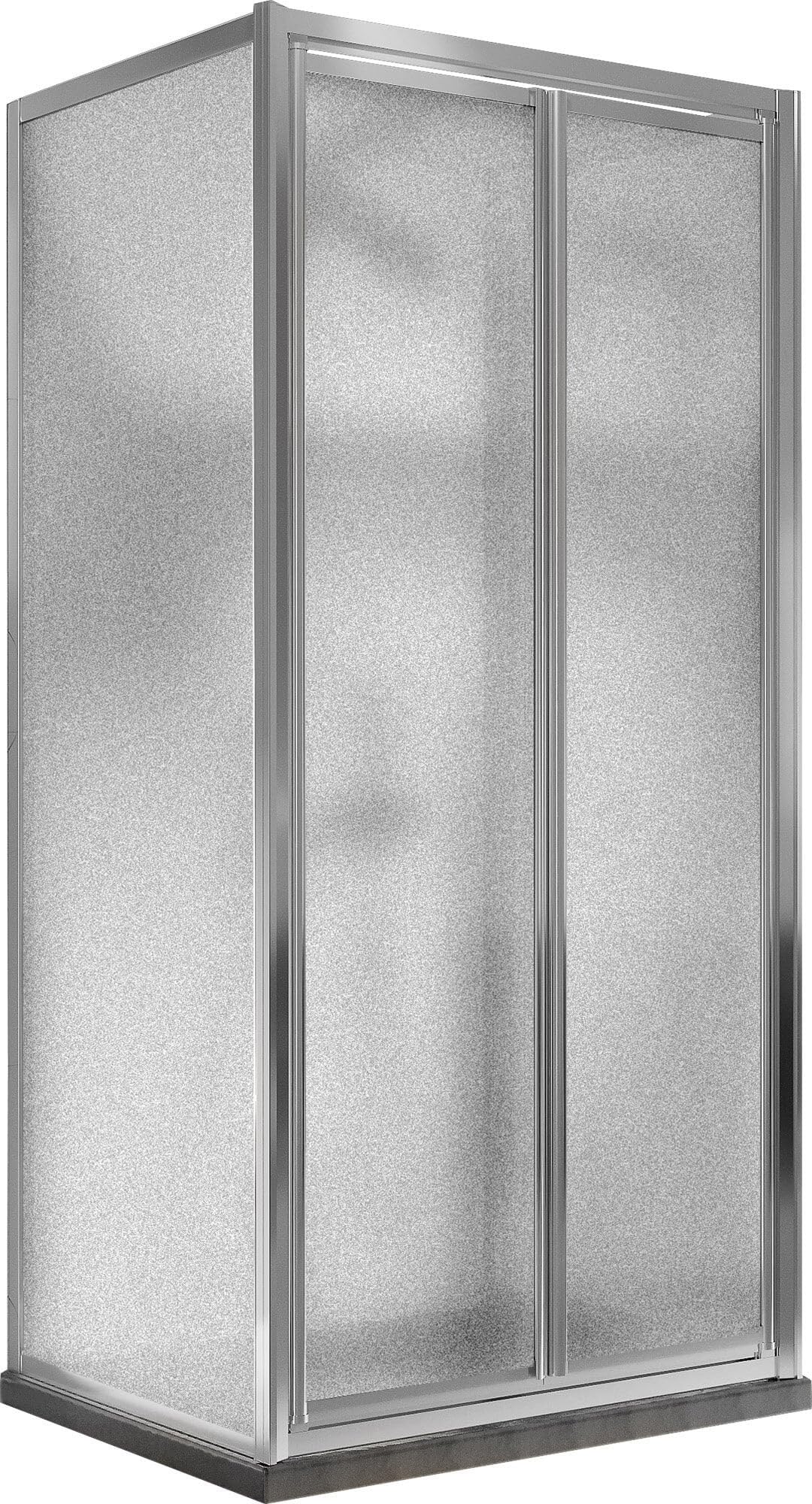 Box Doccia 3 lati 80x80x80 cm 2 Ante Battenti in Cristallo Opaco 4-6mm H198 Maribo Trio