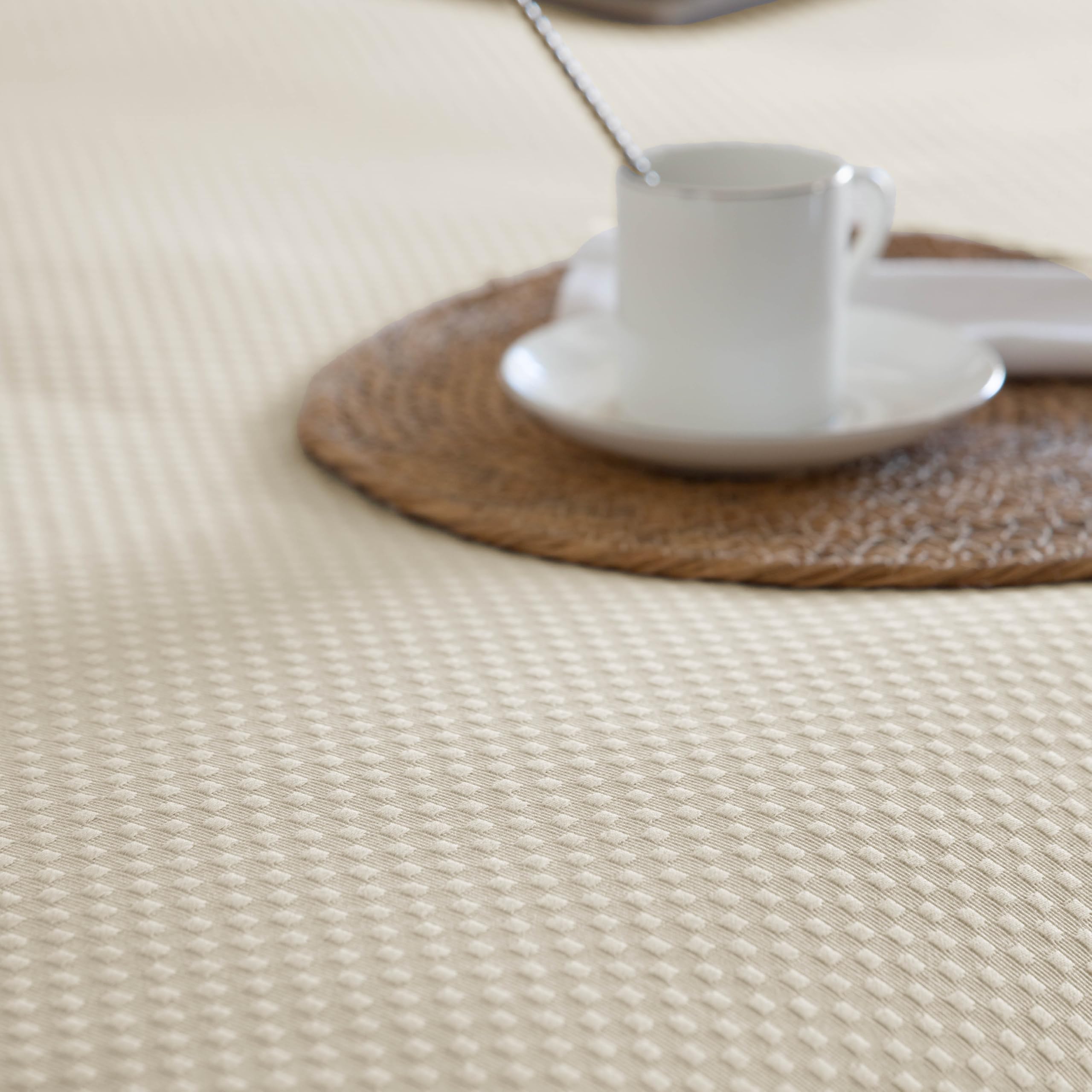Fundeco | Colcha de Verano Jacquard Cuadros Pequeños Ligera y Transpirable | Alta Resistencia Lavado 60°C | Ideal Hostelería y Hogar | Esquinas Redondeadas (Lionel Beige)