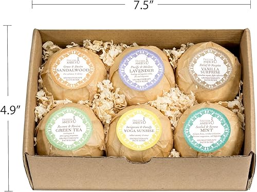 Miniatura 5 de Cesta de regalo de spa en casa, relajación, aromaterapia, bombas de baño, regalos para ella, 6 aromas refrescantes y aromáticos para hidratar,