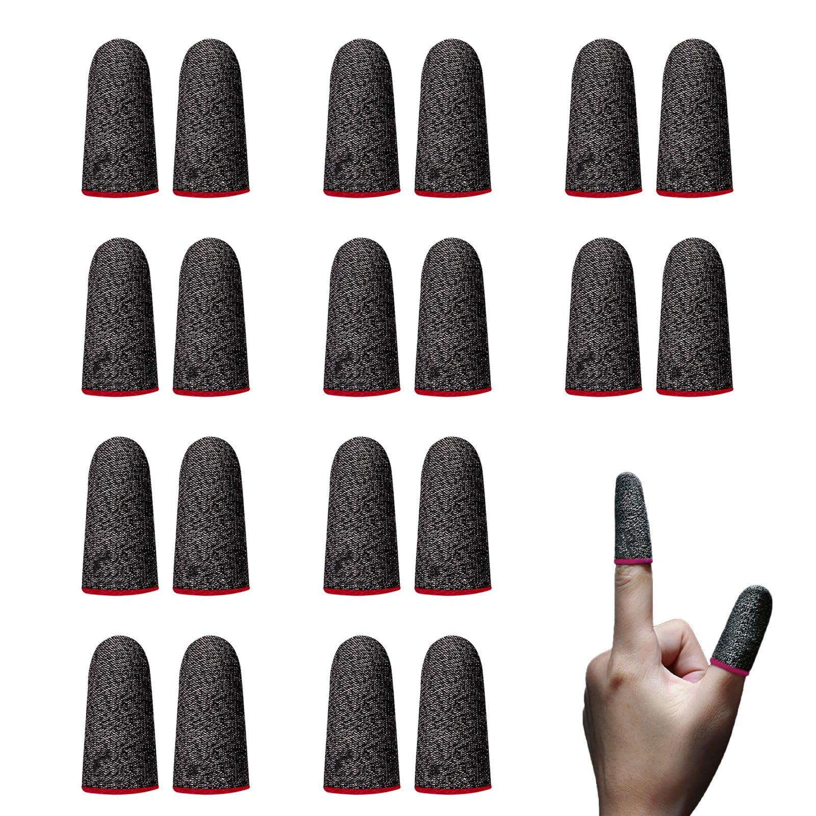 10 Pairs Finger Sleeves for Mobile Gaming - Anti-Sweat Breathable Gaming Finger Gloves, High Sensitivity Touch Screen Thumb Sleeves for PUBG Mobile Gaming