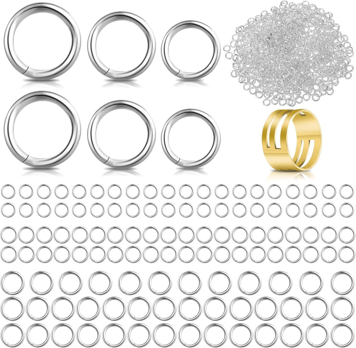 QUEEN KING 120 Pcs Sterling Silver Jump Rings with Jump