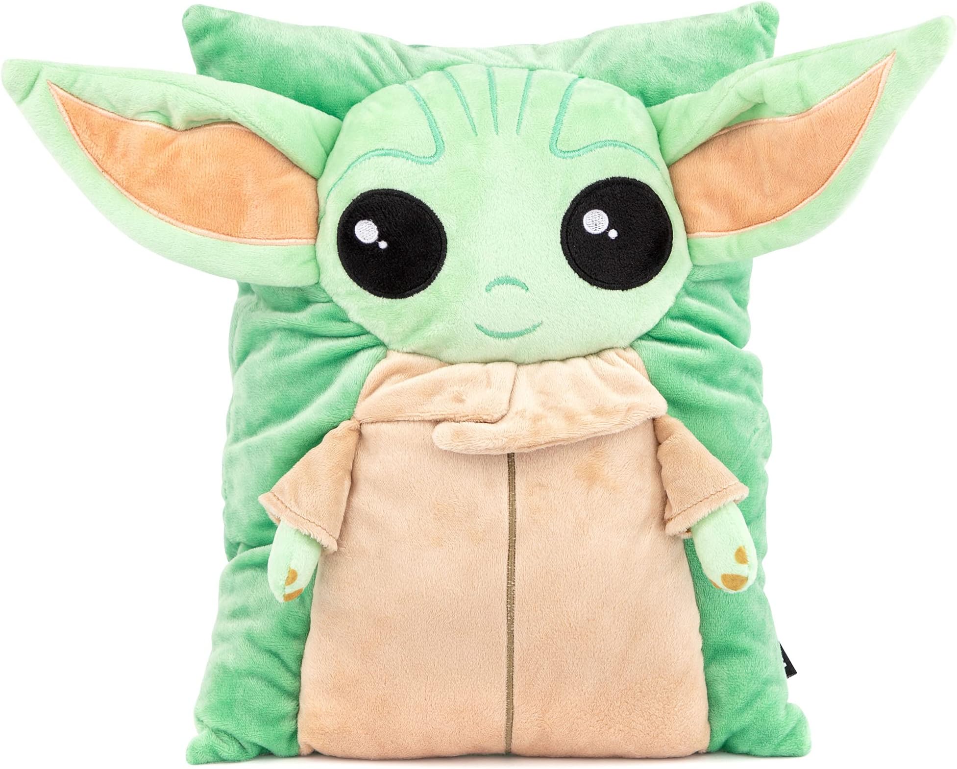 Jay Franco Star Wars The Mandalorian Baby Yoda 3D Snuggle Pillow - Super Soft – Measures 15 Inches (Official Star Wars Product)