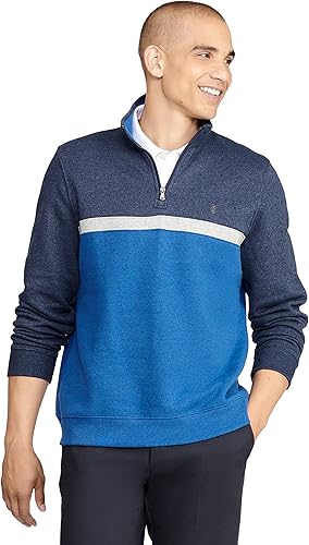 IZOD Advantage Performance - Sudadera de forro polar con cremallera de un cuarto para hombre
