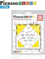 Vista 6 de PicassoTiles Bloque de construcción magnético de 4 piezas de azulejos magnéticos de forma cuadrada grande juguete de construcción STEM kit