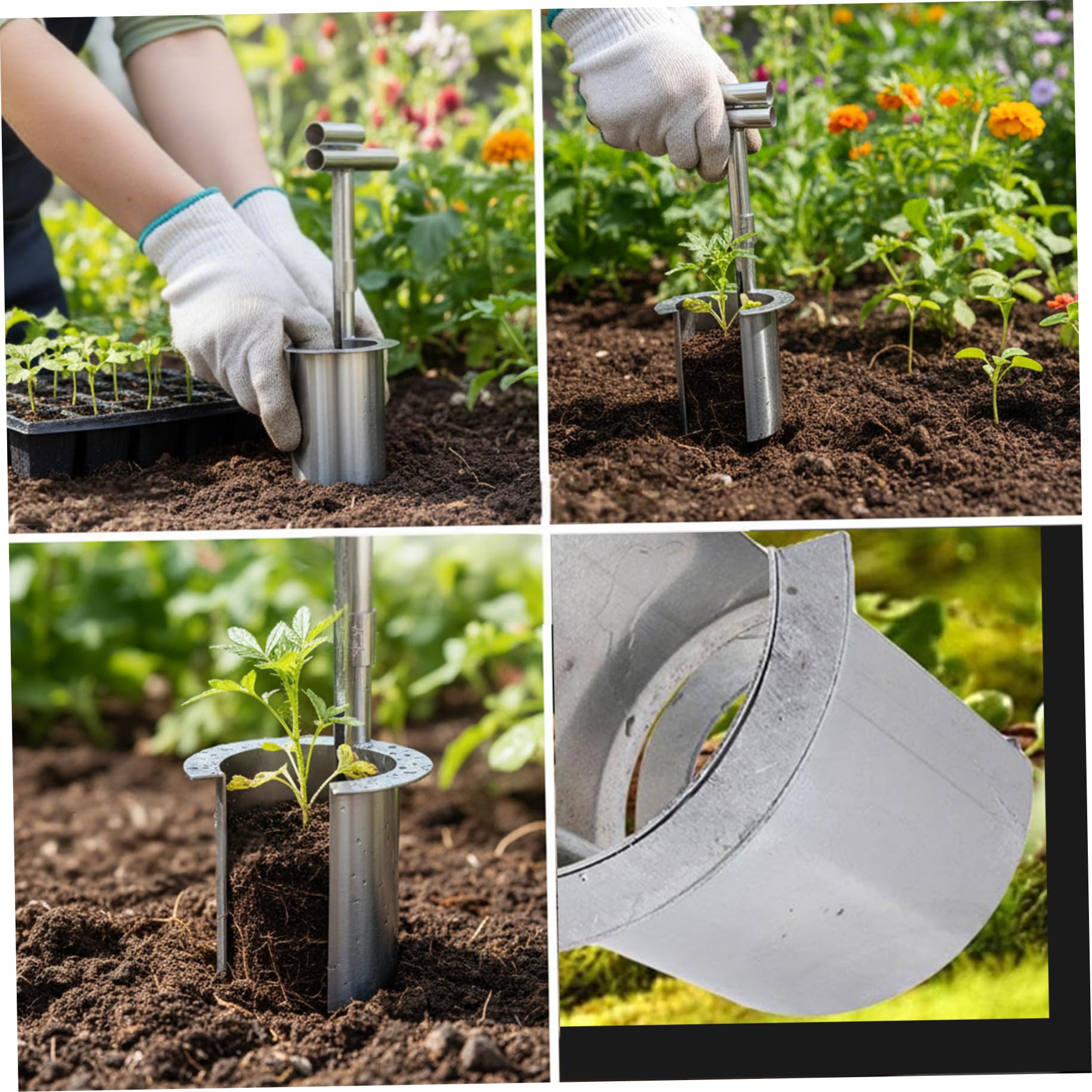 Attrezzi per piantare, Attrezzo per piantare bulbi, Trapiantatrice da giardino per carichi pesanti per, Scavatrice per piantine con denti per una facile rimozione del terreno, Attrezzi da gi