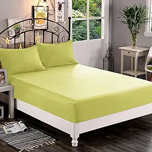 Elegant Comfort 1500 Premium Hotel Quality 1-Piece Fitted Sheet, Softest Quality Microfiber-Deep Pocket up to 16 inch,Wrinkle and Fade Resistant, California King, Pistachio