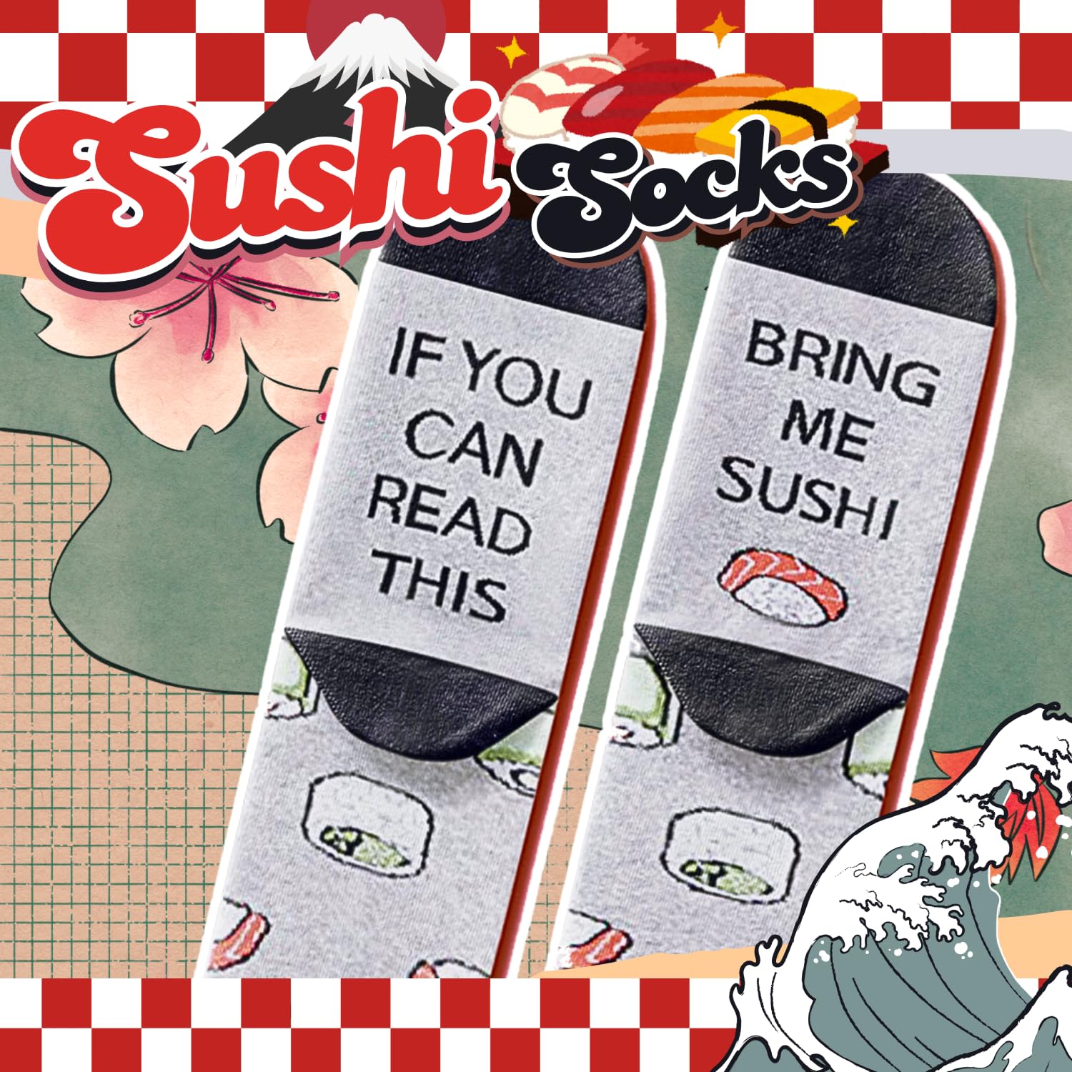 Zmart if You Can Read This - Popcorn Pickle Bacon Avocado Sushi Pizza Socks Gifts for Men