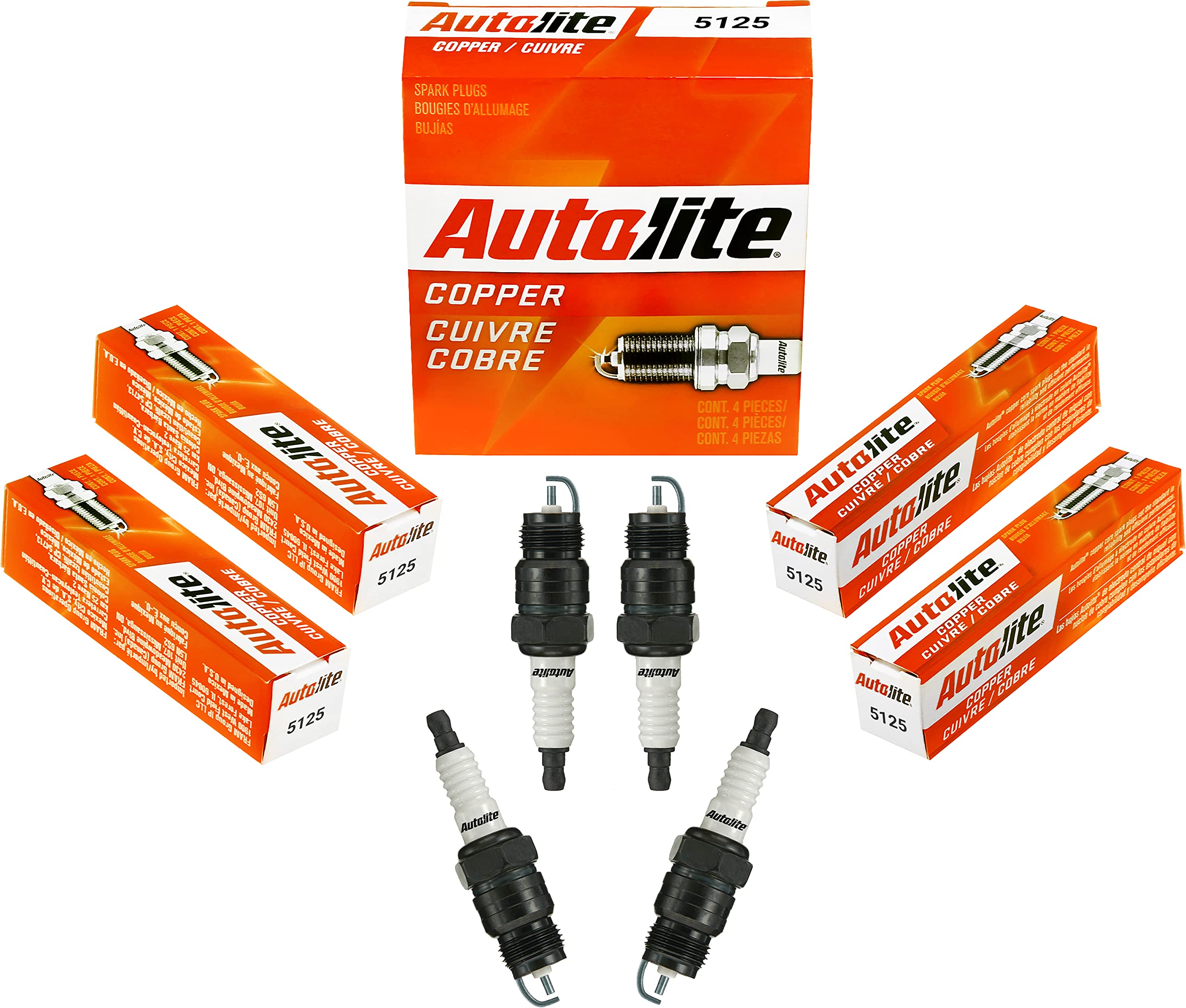 Autolite5125 Copper Resistor Automotive Replacement Spark Plugs (4 Pack)