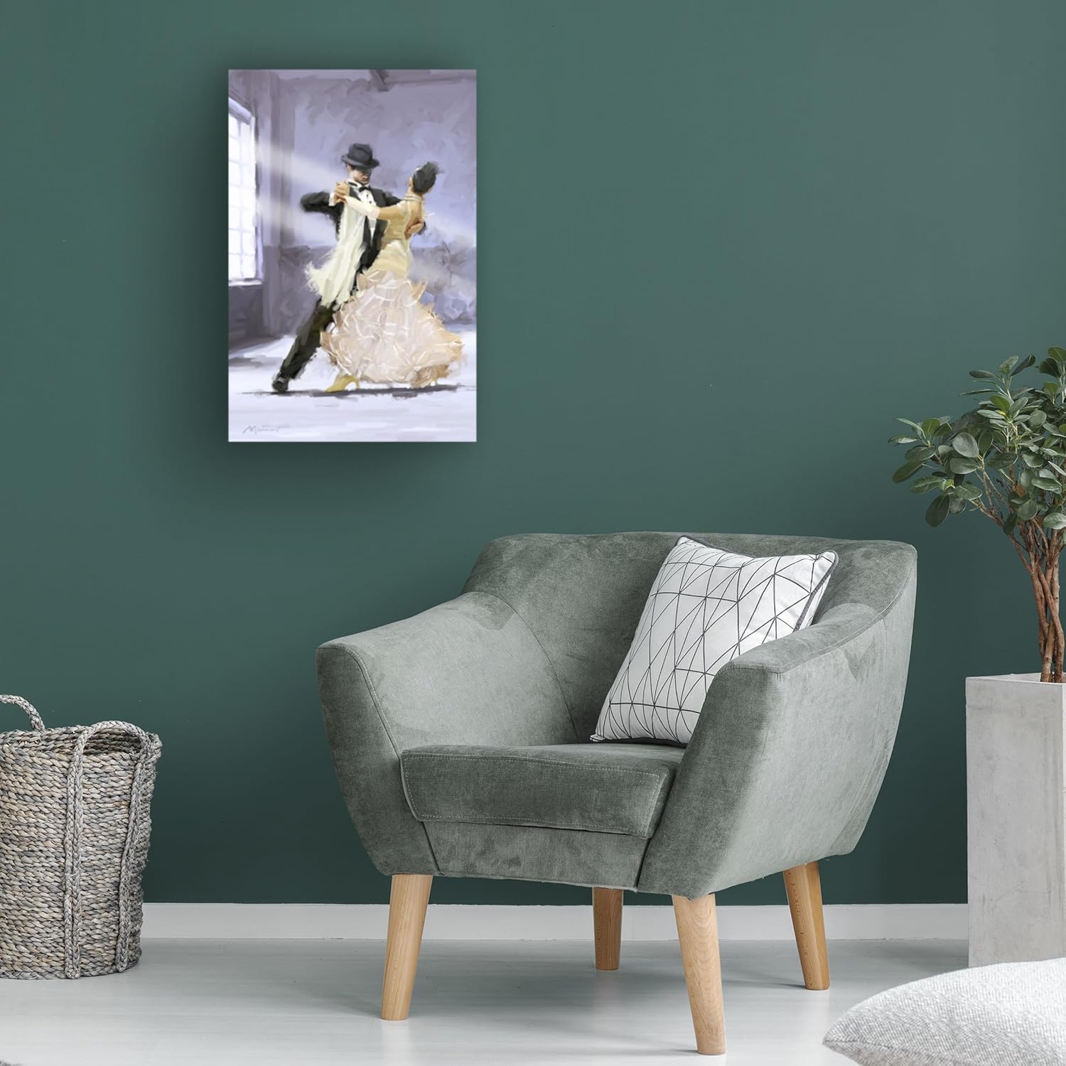 Wrapped Canvas Wall Art - The Macneil Studio 'Ballroom Dancing' Wall Art for Living Room, Bedroom, or Office Décor - 16x24