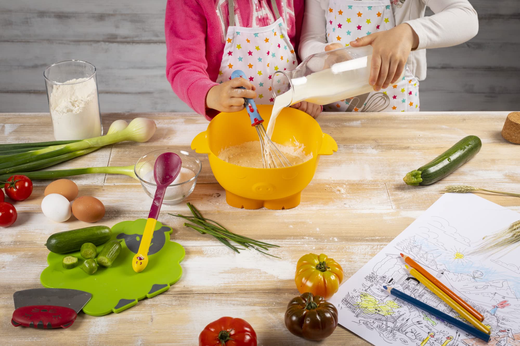 KUHN RIKON Kinderkitchen Kit de mélange 3 pièces Jaune Rouge Bleu