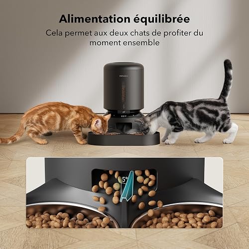PETLIBRO Distributeur Croquettes 2 Chat avec 1080P Camera, 5G et 2.4G WiFi Mangeoire Automatique pour Animaux avec Bols en Acier Inoxydable, Gamelles pour Chats ou Chiens - 7