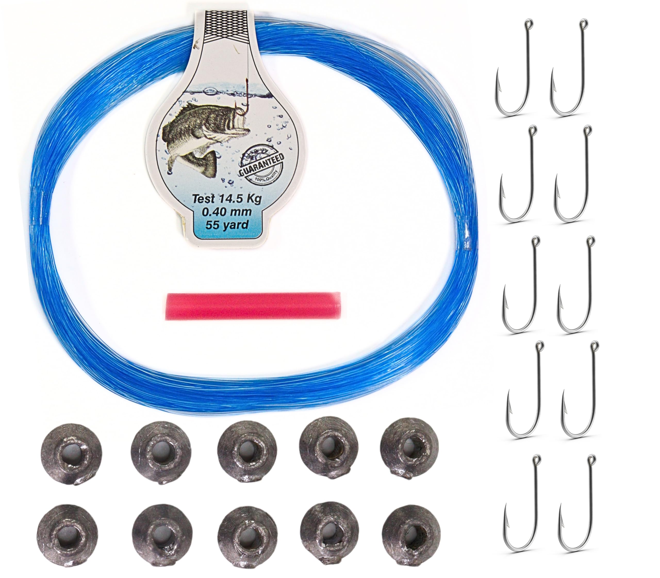 Pyengora Fishing Hooks Combo Set | Fishing Accessories | 50 MT Length,14.5Kg Weight Capacity Fish Wire, 10 Pcs Fish Hooks, 10 Pcs Weight with Floater-picture-44
