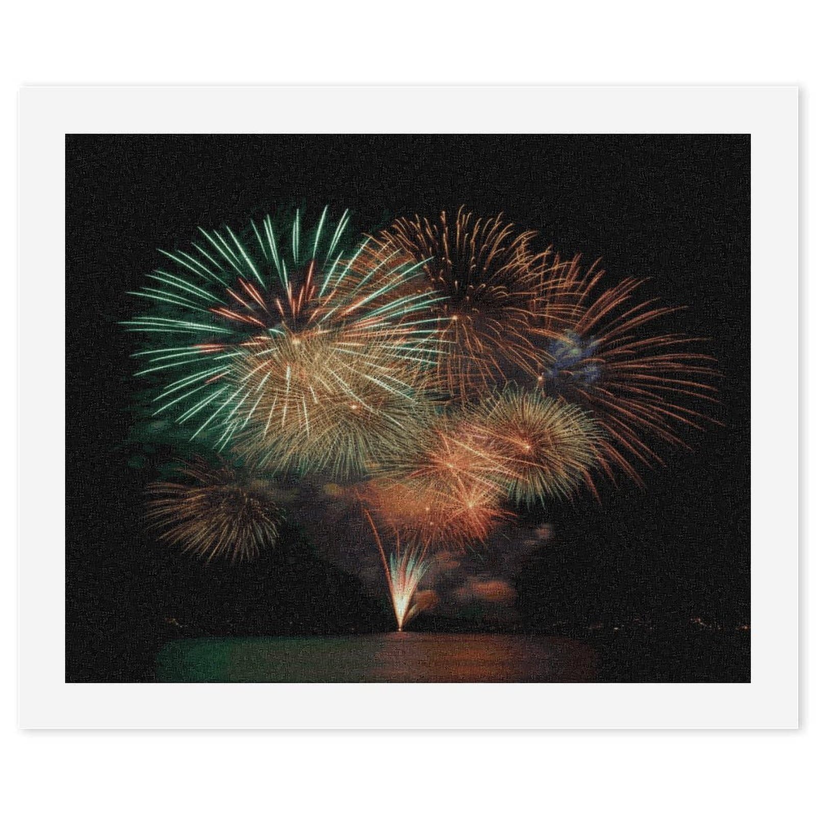 MUSM DIY Digital Painting Fireworks Paint by Numbers Kit for Adults Canvas Digital Oil Painting Kit for Beginners Easy Paintings by Numbers for Home Wall Decoration